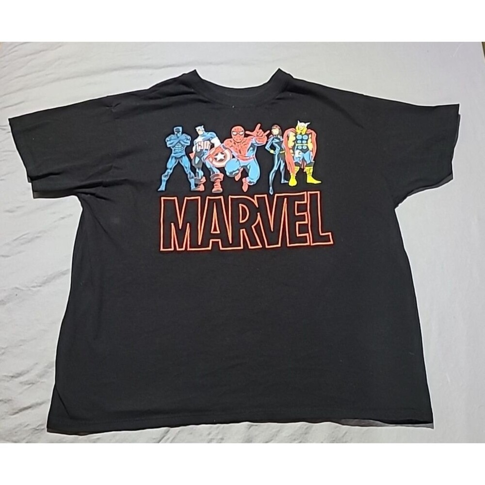 Marvel AVENGERS SPIDERMAN BLACK PANTHER THOR BLACK WIDOW Graphic TShirt Mens XL